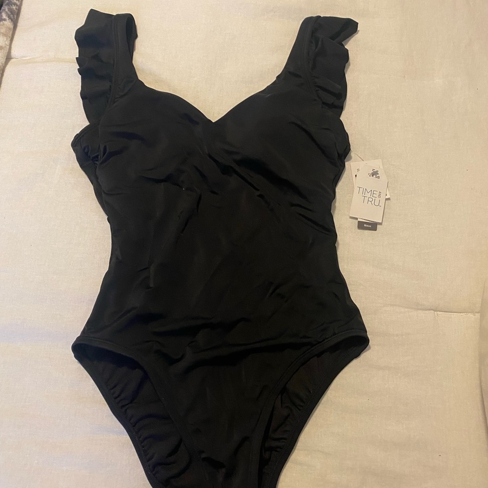 Black one piece swim for women